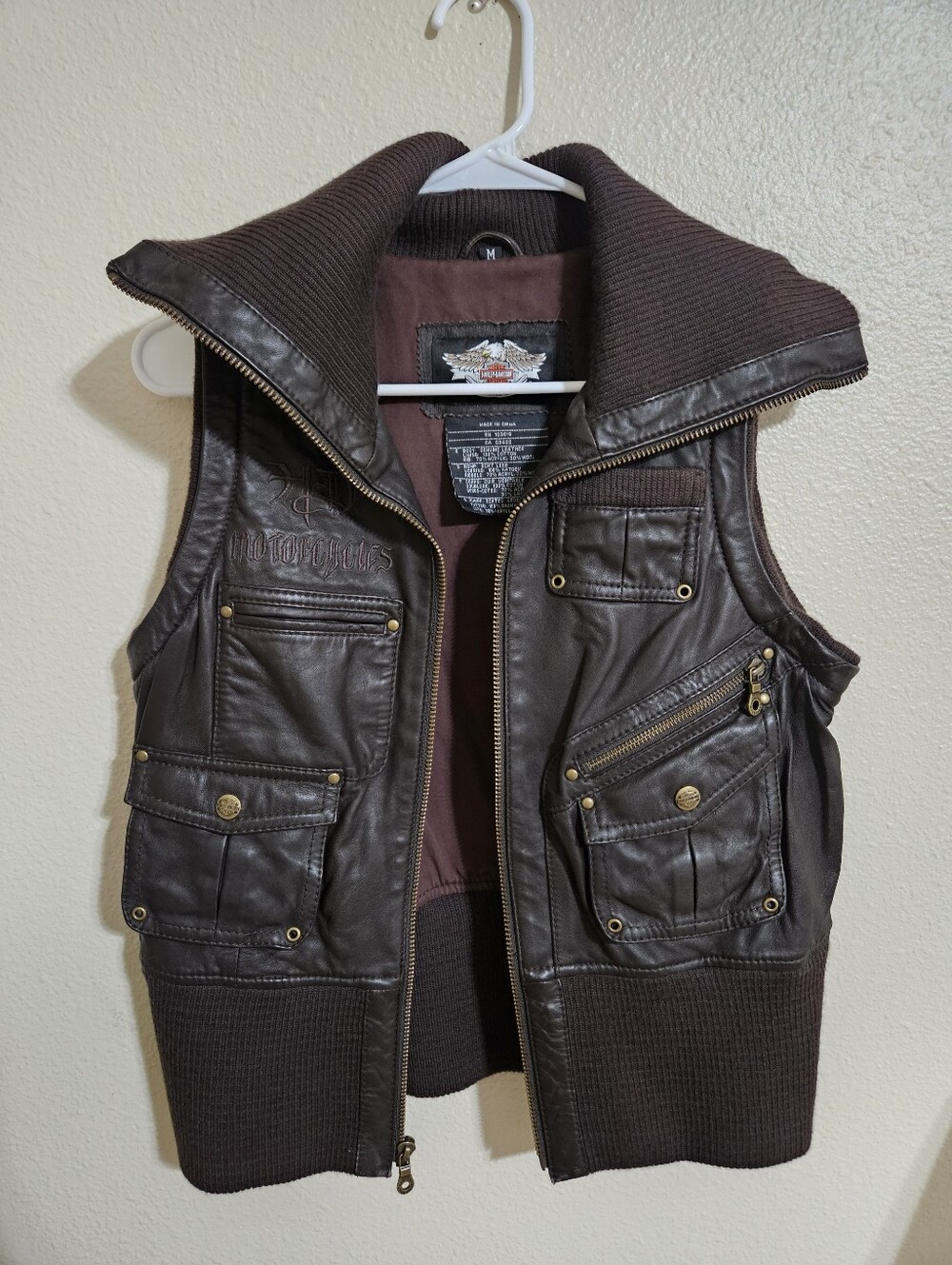 Harley-Davidson Brown Leather Jacket Vest